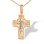 Orthodox Crucifix Pendant with St. Nicholas Icon. Reversible Cross in 585 Rose and White Gold