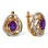 Amethyst Diamond Earrings 'Fusion of Emotions'. Hypoallergenic Cadmium-free 585 (14K) Rose Gold