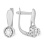 Ornate Diamond Leverback Earrings. Certified 585 (14kt) White Gold, Rhodium Finish