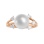 Pearl Ring Features 5 Diamonds. 750 Rose Gold, KARATOFF Series. View 3