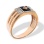 Black Onyx Rose Gold Signet for Men. 585 (14kt) Rose Gold, Rhodium Detailing