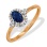 Sapphire and Diamond Ring with Nostalgic Motif. Hypoallergenic Cadmium-free 585 (14K) Rose Gold