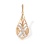 Dimensional Pendant with 24 CZs. Certified 585 (14kt) Rose Gold, Rhodium Detailing