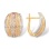 Golden Honeycomb Leverback Earrings. Certified 585 (14kt) Rose Gold, Rhodium Detailing