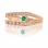 Designer Gallery Ring with Emerald and Diamonds. Hypoallergenic Cadmium-free 585 (14K) Rose Gold. View 3