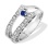Sapphire and Diamond Ring. Tested 585 (14K) White Gold