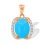 Inspired by Antiquity Turquoise&Diamond Pendant. Hypoallergenic Cadmium-free 585 (14K) Rose Gold