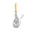 Diamond Teardrop-shaped Pendant. 585 (14kt) Rose and White Gold