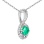 Round Emerald and CZ Pendant. View 2