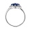 Genuine Sapphire and Diamond Floral Shield Ring. Side View