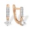 CZ Lever Back Kids' Earrings. Certified 585 (14kt) Rose Gold, Rhodium Detailing