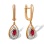 Festive Dangle Ruby and Diamond Earrings. Hypoallergenic Cadmium-free 585 (14K) Rose Gold