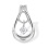 Dangle Diamond Teardrop Slide Pendant. Certified 585 (14kt) White Gold, Rhodium Finish