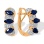 Earrings with Diamonds and Marquise-cut Sapphires. Hypoallergenic 585 Rose Gold, Rhodium Detailing