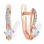 Girly CZ Earrings. Certified 585 (14kt) Rose Gold, Rhodium Detailing