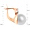 14mm height of pearl rose and white gold leverback earrings