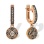 Champagne Diamond Milgrain-detailed Earrings. Hypoallergenic 585 Rose Gold, Black Rhodium