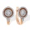 Diamond Circle Leverback Earrings. Certified 585 (14kt) Rose Gold, Rhodium Detailing