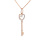 CZ 'Key to Hearts' Pendant. 585 (14kt) Rose Gold. View 2