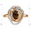Smoky Quartz and Diamond Galaxy Ring in 585 Rose Gold - Angle 2