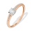 Ring Featuring Diamond and White Gold Bead Accents. Tested 585 (14K) Rose and White Gold