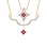 Ruby and Diamond Convertible Necklace. Certified 585 (14kt) Rose Gold, Rhodium Detailing