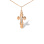 Orthodox Crucifix Pendant - Eastern Style Cross. Certified 585 (14kt) Rose and White Gold