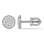 Circle Stud Earrings Featuring 16 Pave Diamonds. 585 (14K) White Gold, Rhodium Finish, Screw Backs