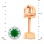 Emerald with Diamond Halo Stud Earrings. View 2