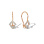 Children Earwire Earrings with 12 CZs. Certified 585 (14kt) Rose Gold, Rhodium Detailing