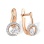 Earrings with Offsetted Swarovski CZs. 585 (14kt) Rose Gold