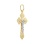 Orthodox cross pendant in diamond-cut 14kt yellow and white gold. View 2