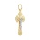 Orthodox cross pendant in diamond-cut 14kt yellow and white gold. View 2