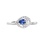 Pear-shaped Cerulean Sapphire and Diamond Ring. View 2