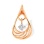 Dangle Diamond Openwork Teardrop Pendant. Certified 585 (14kt) Rose Gold, Rhodium Detailing