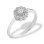 Raspberry Motif Diamond Engagement Ring. 585 (14kt) White Gold