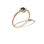 Sapphire and Diamond Halo Ring. 585 (14kt) Rose Gold, Rhodium Detailing
