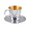 Coffee/Tea Silver Cup with Saucer. Hypoallergenic 925 Silver, 999 (24kt) Gold Plating