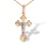 Diamond-cut Trefoil Crucifix Pendant. Certified 585 (14kt) Rose and White Gold