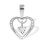 Swaying Diamond Heart Pendant. Certified 585 (14kt) White Gold