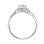 Colorless Topaz in Diamond Double Halo Ring in White Gold. View 3