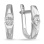 Diamond Modernist Leverback Earrings. Certified 585 (14kt) White Gold, Rhodium Finish