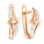 Diamond Leverback Earrings. Certified 585 (14kt) Rose Gold, Rhodium Detailing