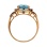 Ring with Round Blue Topaz and Champagne Diamonds. Angle 4