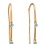 Threader Earrings with Hanging Blue Topazes Angle 2
