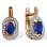 Pure Classic Earrings with Sapphires and Diamonds. Hypoallergenic Cadmium-free 585 (14K) Rose Gold