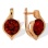 Nifty Earrings with Garnet Diameter 9mm. Hypoallergenic Cadmium-free 585 (14K) Rose Gold