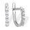 CZ Half Eternity Earrings. Certified 585 (14kt) White Gold, Rhodium Finish