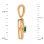 Circle Pendant with Diamond and Emerald Tendril. Hypoallergenic Cadmium-free 585 (14K) Rose Gold. View 3