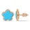 Flora-inspired Turquoise and Diamond Studs. Hypoallergenic 585 (14K) Rose Gold, Screw Backs